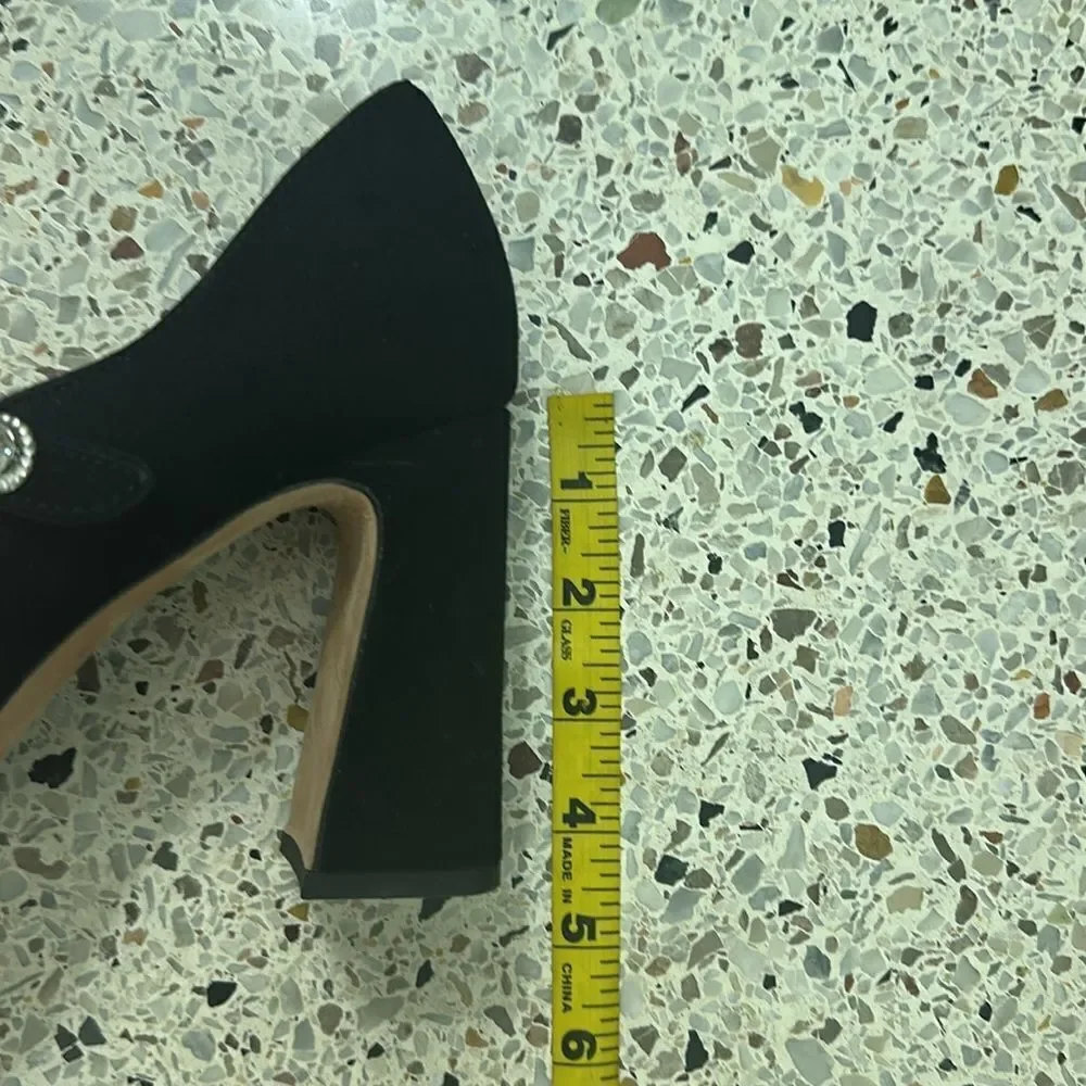 Kate Spade Maren pump Mary Jane rhinestone suede heel 9.5